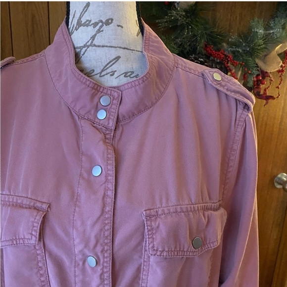 LOFT dust rose belted utility jacket - Picture 3 of 7